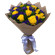 The Flower&#39;s Melody. Hand-tied round bouquet of bright yellow roses and statice.. Prague