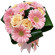 Pastelle. Round bouquet of gerberas and roses in soft pastel-and-pink colors.. Prague