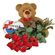 red roses with teddy and chocolates. Prague