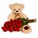 Sweet Celebration!. This excellent gift set of a cake, roses and a teddy bear will surely bring joy to a recipient!. Prague