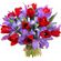 Violetta. Bright spring bouquet of tulips and irises.. Prague